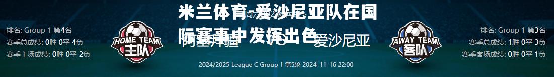 爱沙尼亚队在国际赛事中发挥出色